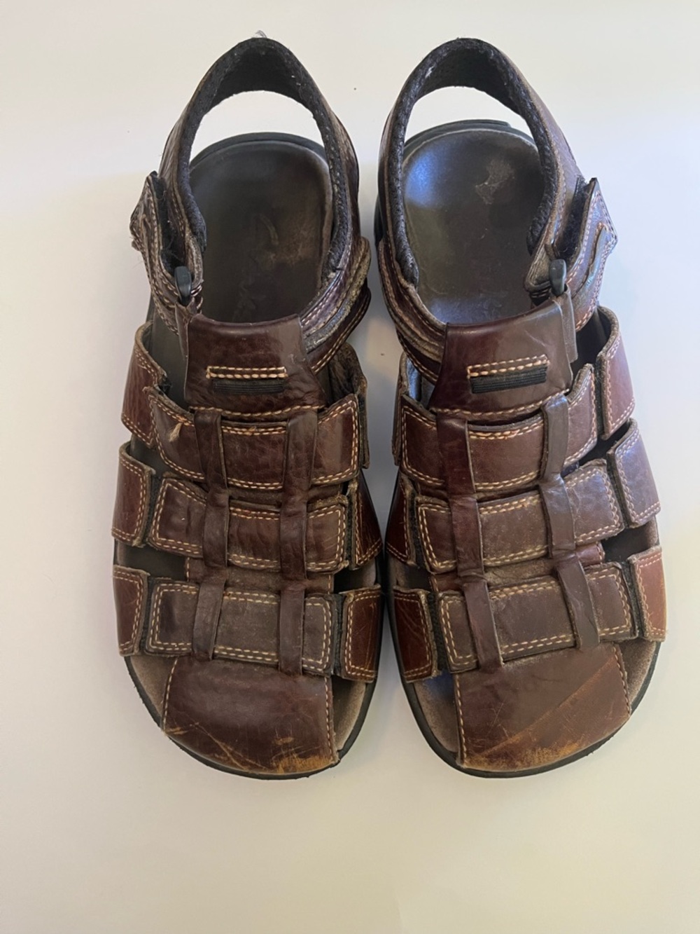 Clarks Men's Dark Brown Leather Fisherman Sandals